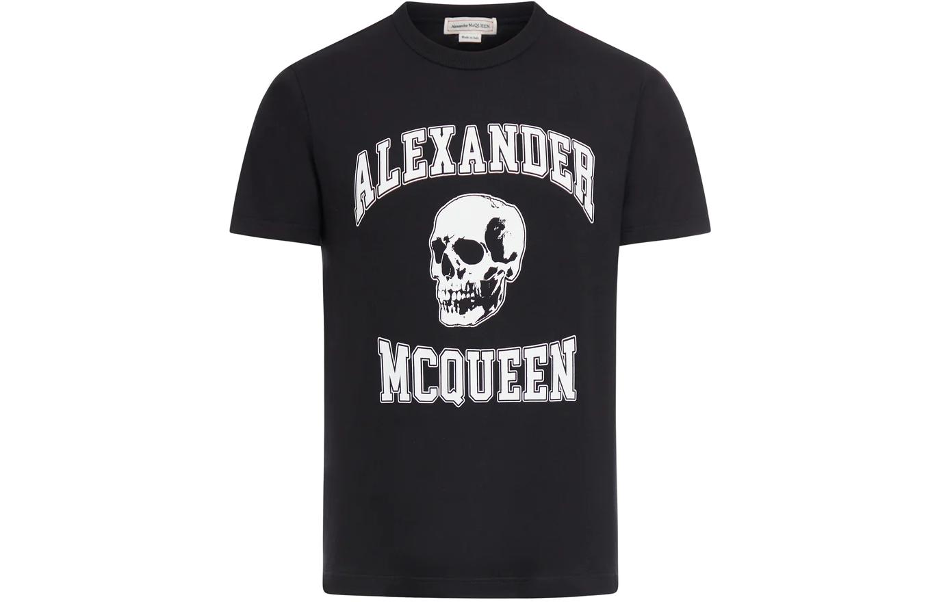 Графическая футболка с принтом Crewneck Alexander McQueen, черный — фото 3