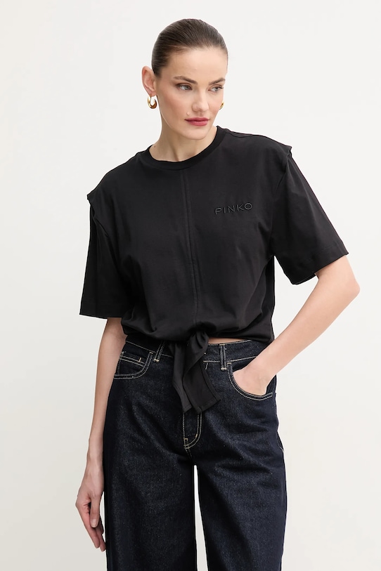 

Хлопковая футболка Pinko, черный