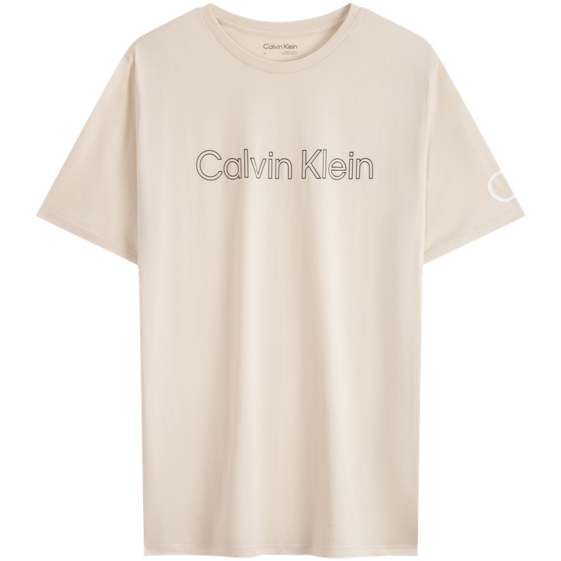 

Мужские футболки с круглым вырезом, умеренно прямой крой Calvin Klein, yae-cow айвори