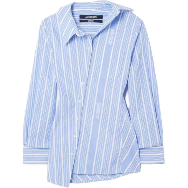 Рубашка Pablo Striped Asymmetric Hem Jacquemus, Blue