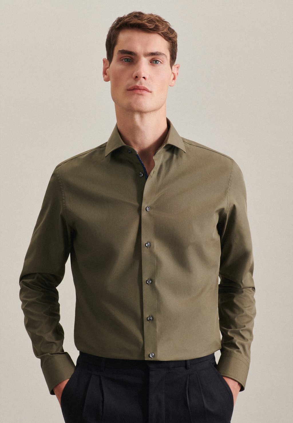 

Элегантная рубашка KENT SLIM FIT CONTRAST Seidensticker, темно-зеленый