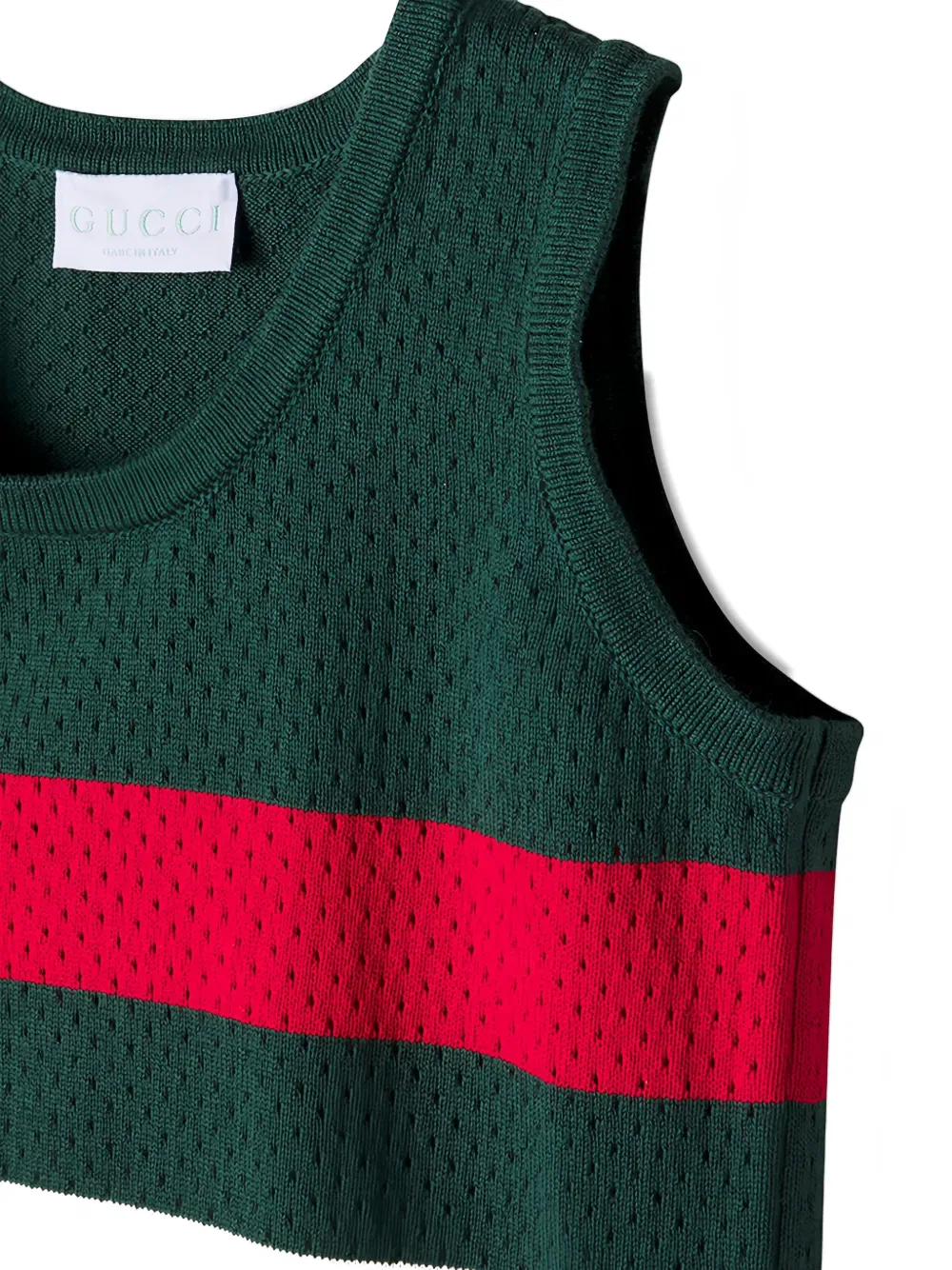 Платье в полоску с плиссировкой Gucci Kids, белый — фото 3
