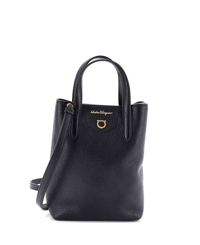 

Мини-сумка Gancini из кожи Pre-Owned Salvatore Ferragamo, черный