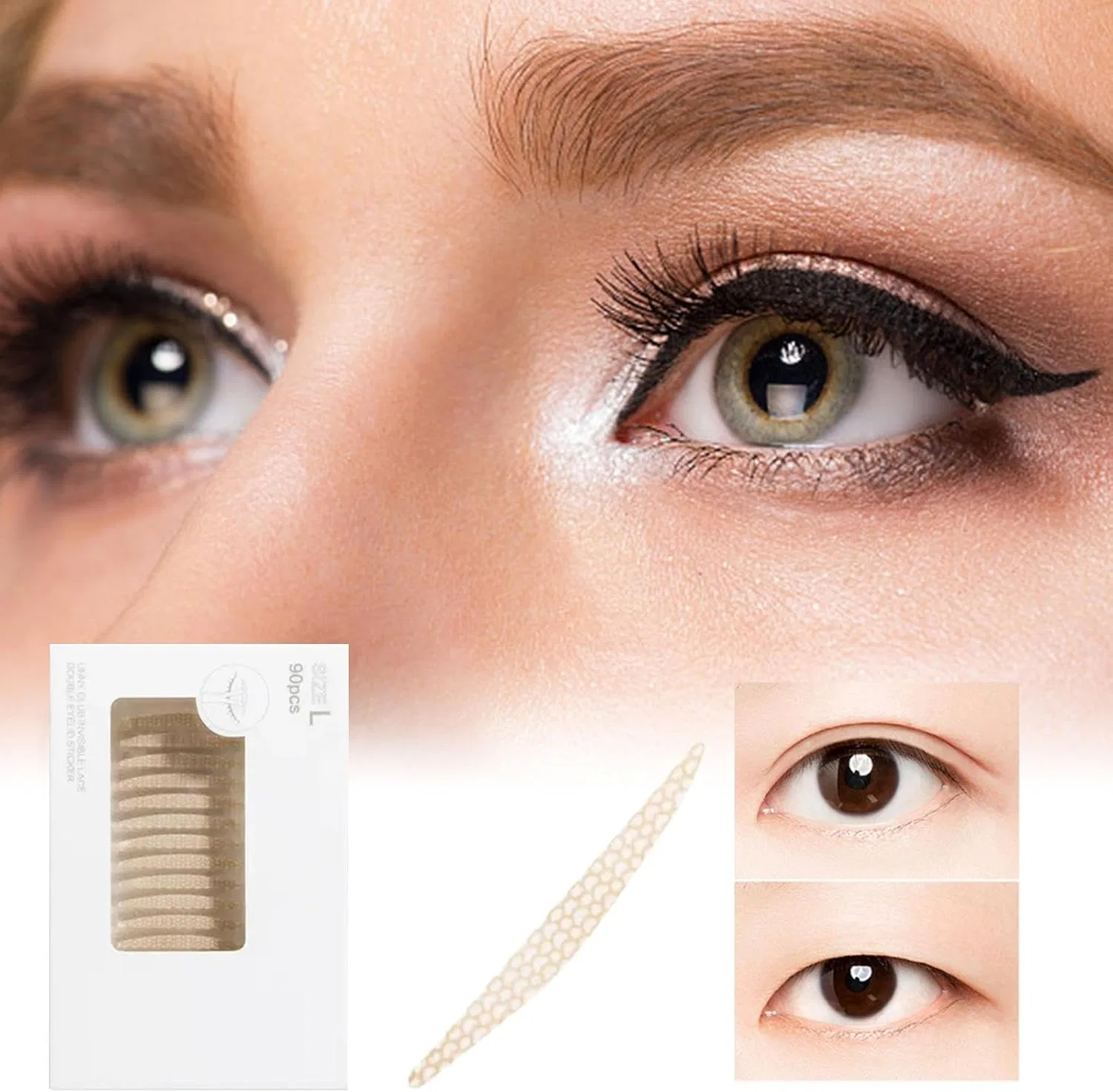 Лента для создания двойного века Mesh Double Eyelid Tape, 90 шт, бесцветная — фото 3