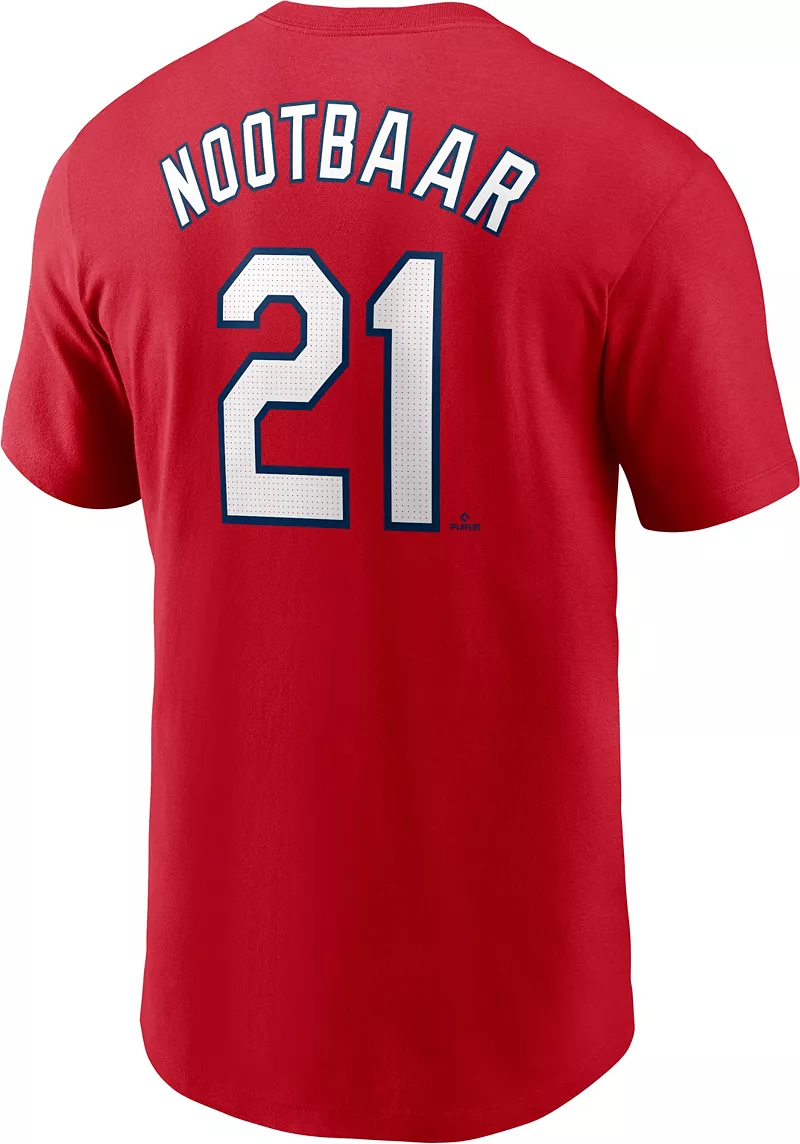 Мужская красная футболка Nike St. Louis Cardinals Lars Nootbaar #21 — фото 3