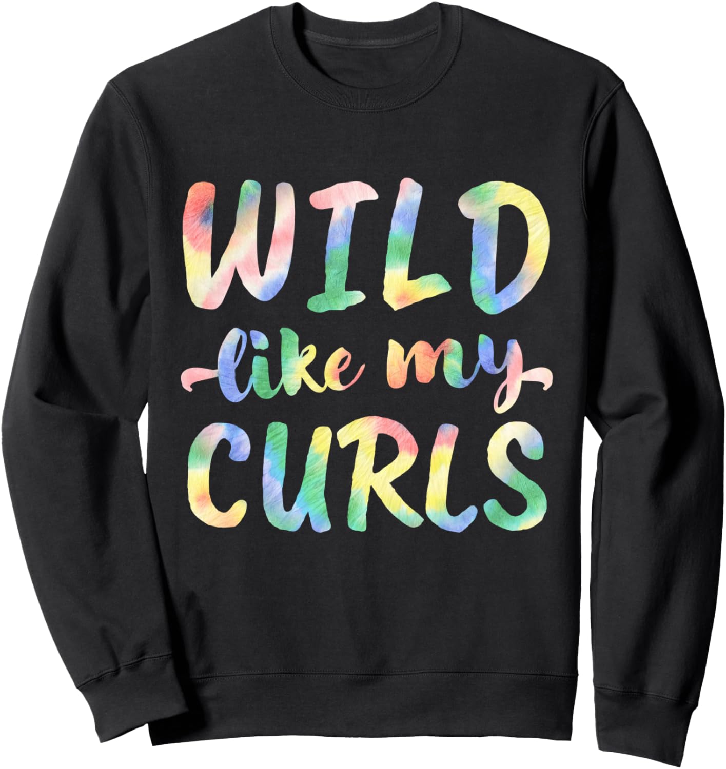 

Милая и забавная толстовка с принтом «Дикие, как мои кудри» для девочек, с кудрявыми волосами, в стиле тай-дай Curly Hair & Unique Gifts, черный