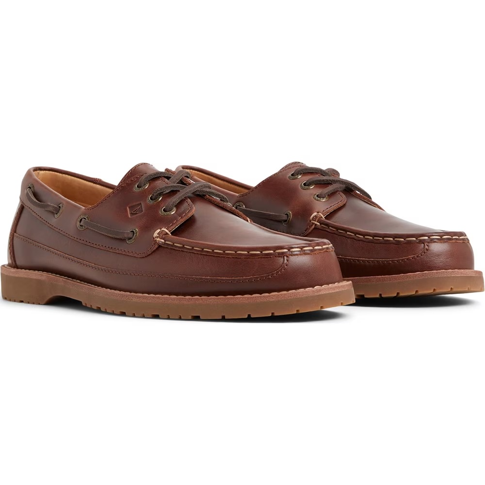 

Кожаные туфли-лодочки с тремя люверсами и мини-заклепками Sperry, коричневый