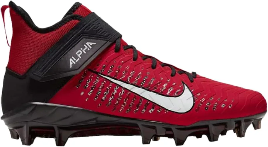 Футбольные бутсы Nike Men's Alpha Menace Pro 2 D - черный/белый, размер 7M US, красный/белый/черный — фото 3