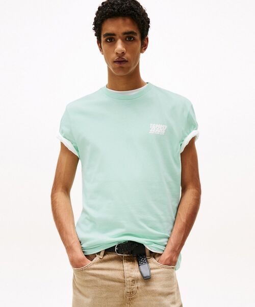 

Футболка с коротким рукавом, выпуклая спинка TOMMY JEANS, светло-зеленый