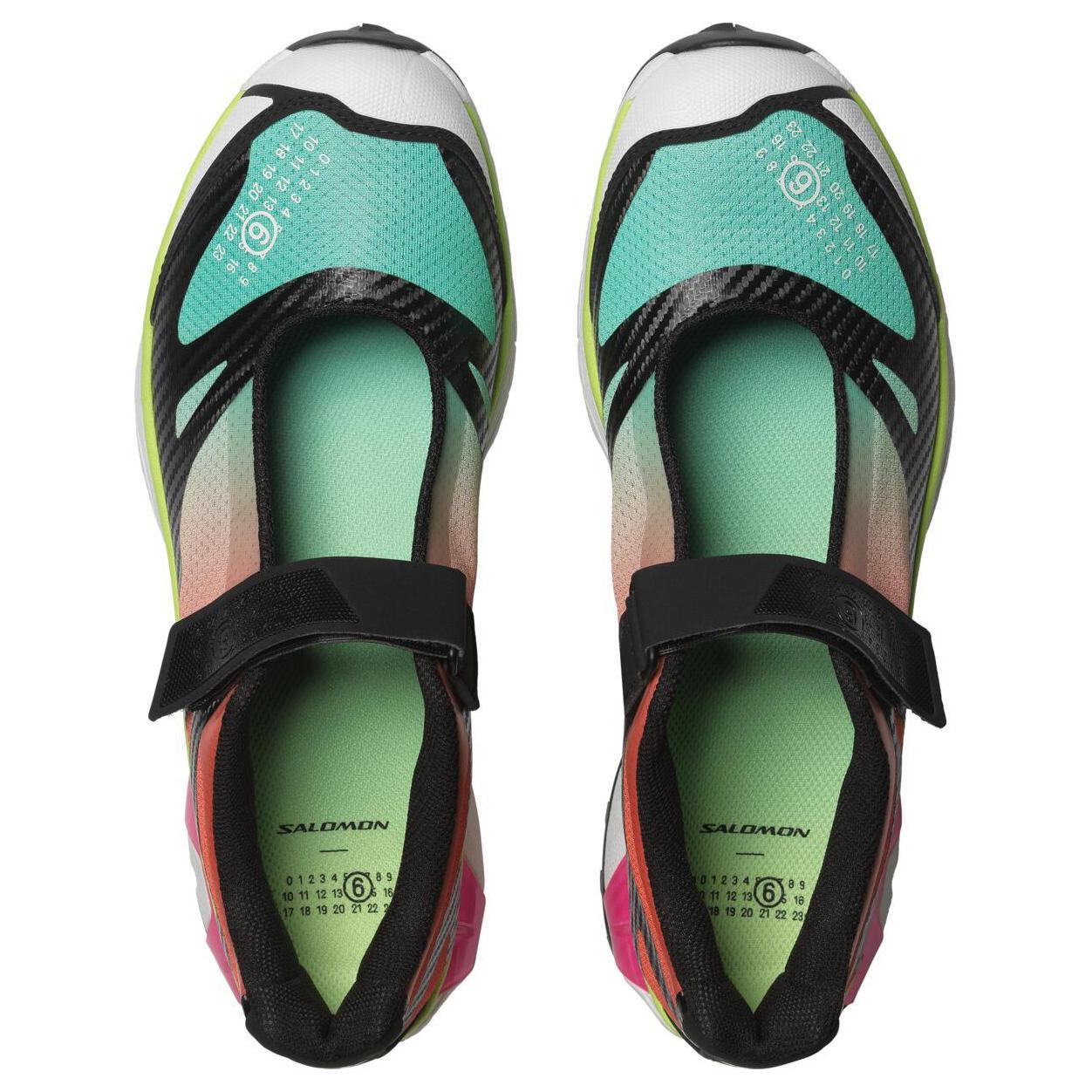 MM6 Maison Margiela x Плоские Туфли Мэри Джейн Женские Соник Грин Фреш Пинк SALOMON, Блэк Ред — фото 4