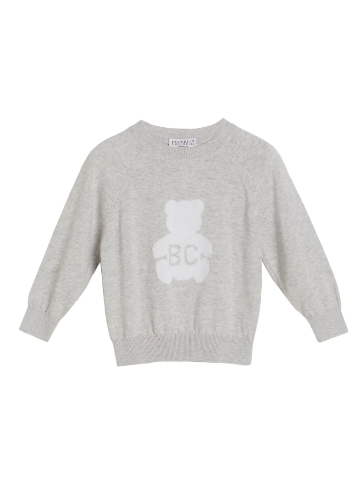 

Brunello Cucinelli Kids джемпер Bernie вязки интарсия, серый
