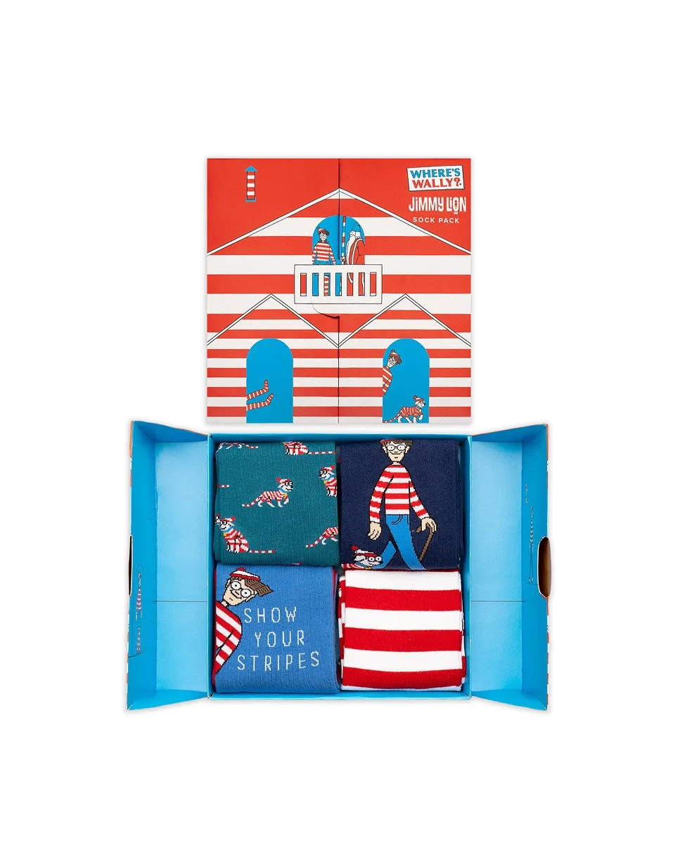 

Чехол с 4 парами носков WHERE'S WALLY Jimmy Lion, мультиколор