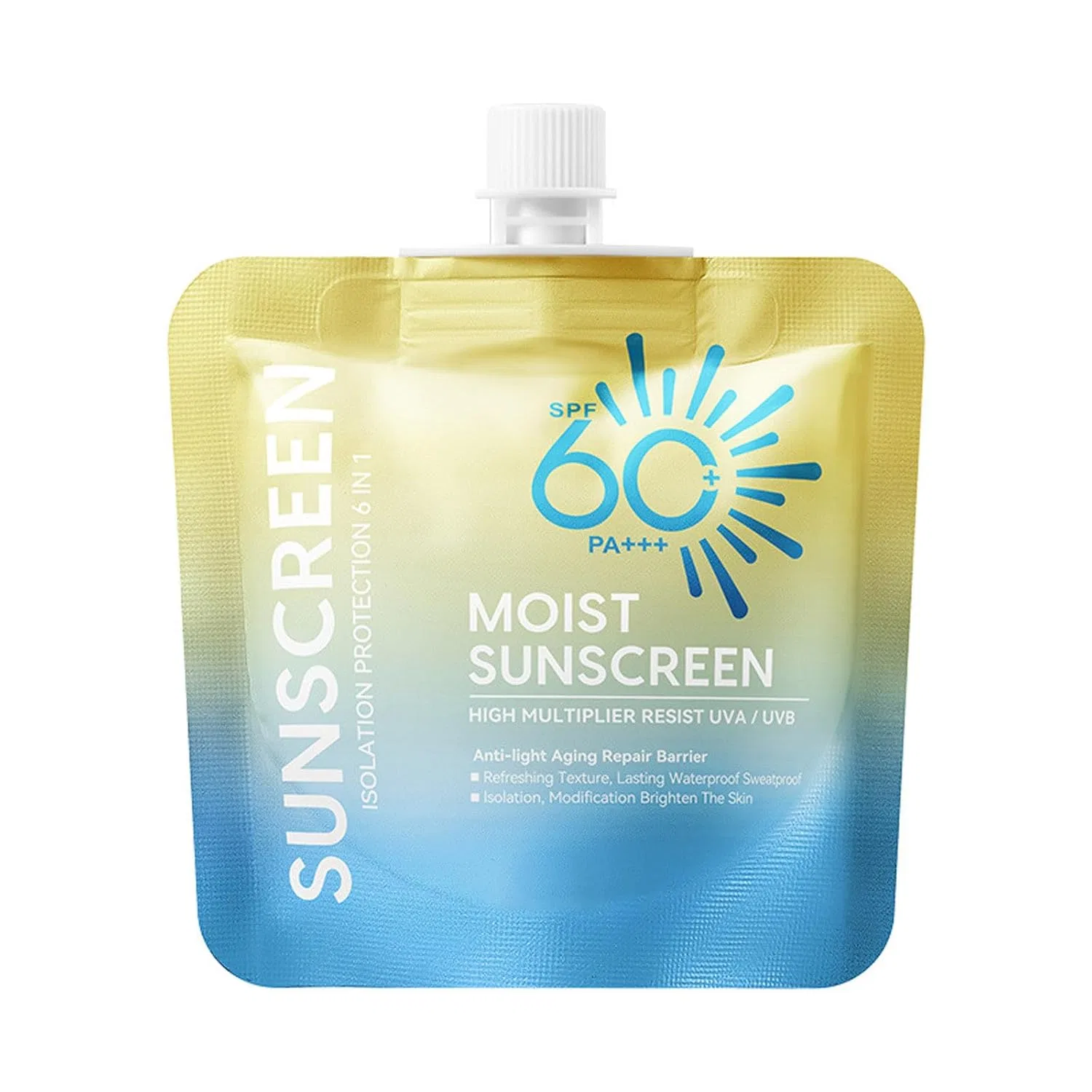 Увлажняющий солнцезащитный крем SPF 60, легкий и нежирный, 30 г Generisch, 1Pc