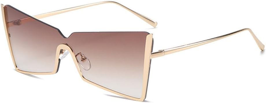 

Женские солнцезащитные очки LVTFCO в цельной полуободковой оправе, металлическая оправа «кошачий глаз», модные очки для подиума, декоративные очки с защитой от УФ-излучения UV400, 2