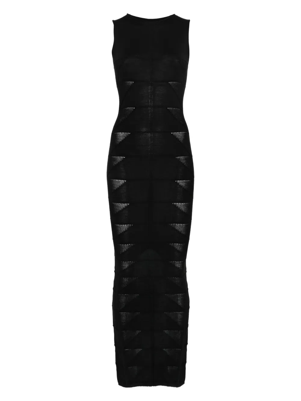 

Платье макси без рукавов с геометричным узором Rick Owens, черный