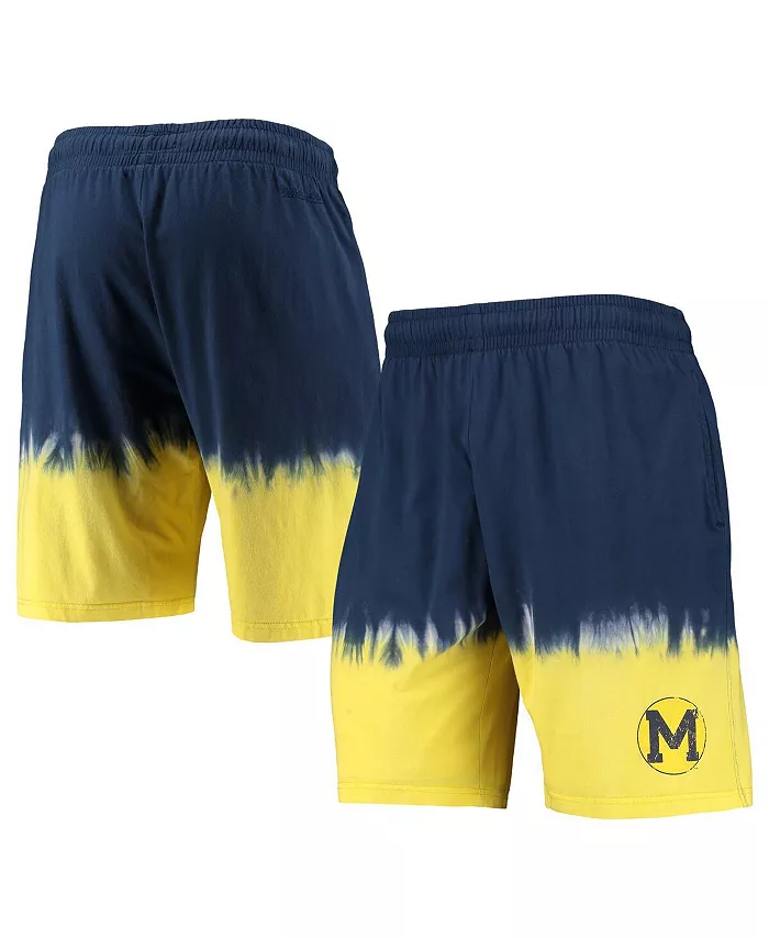 

Мужские шорты тай-дай Michigan Wolverines в синем и золотом цветах Mitchell & Ness
