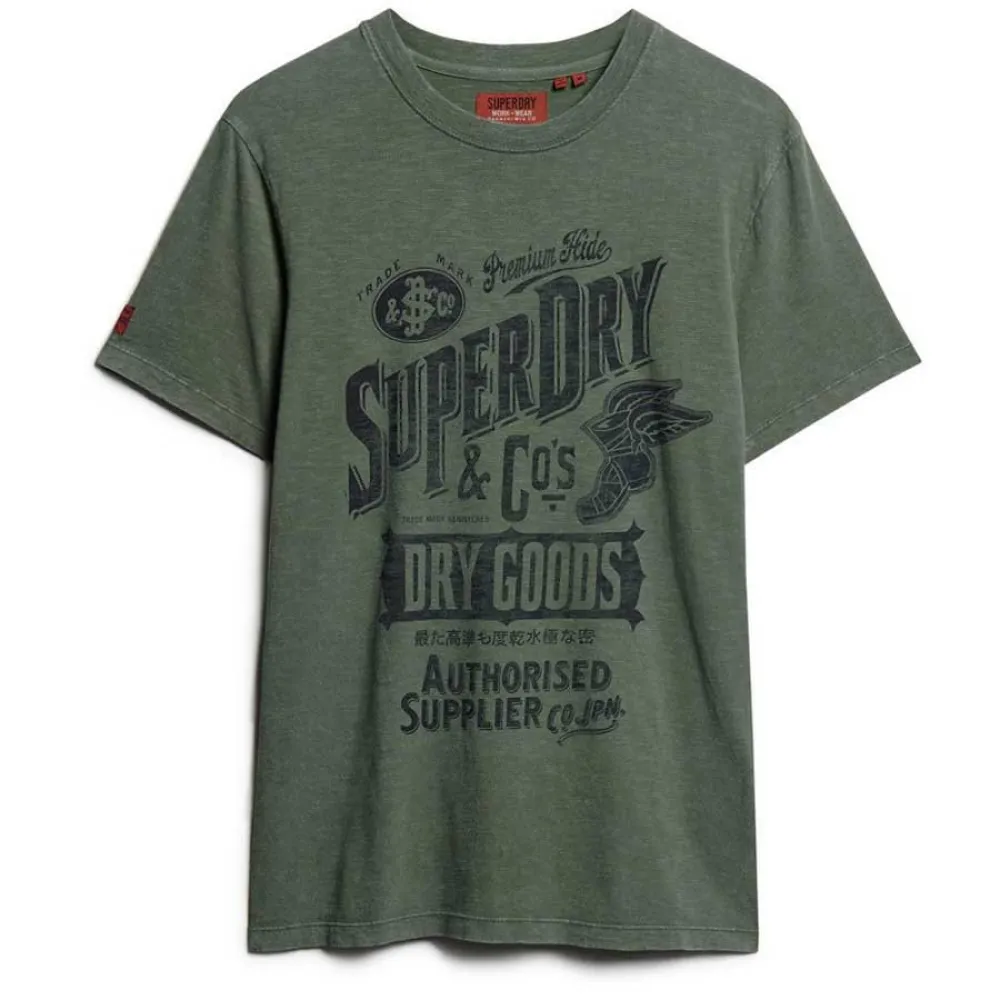 

Футболка Superdry Workwear Script Graphic, зеленый