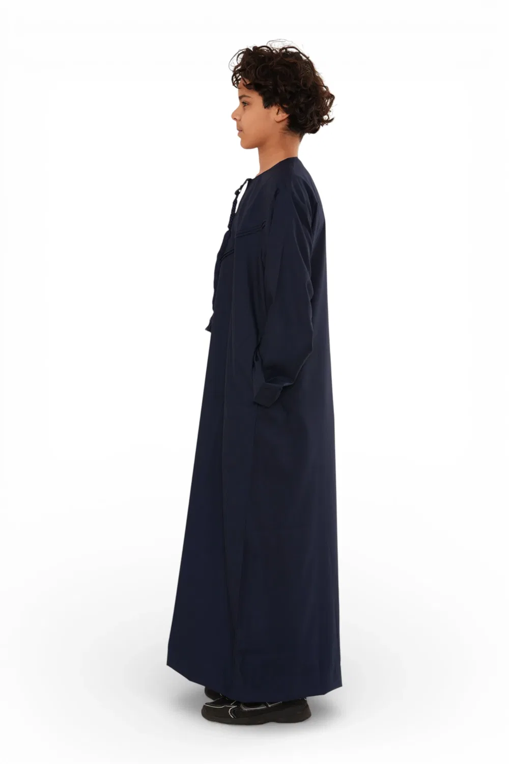 Arabic Thobes Детский марокканский халат Джубба темно-синего цвета для мальчиков Джеллаба Рамадан Ид Тобе - K-HM11 — фото 3