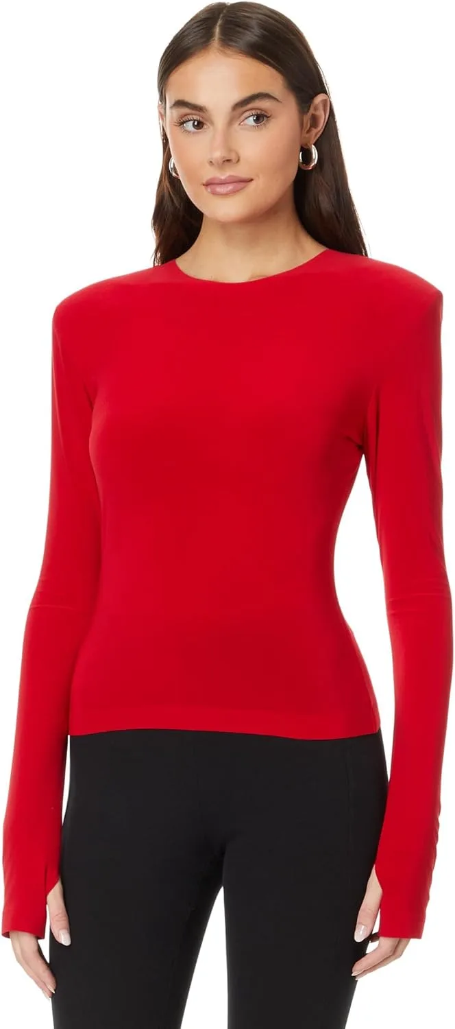 

Norma Kamali Женский топ с длинным рукавом и плечевыми вставками