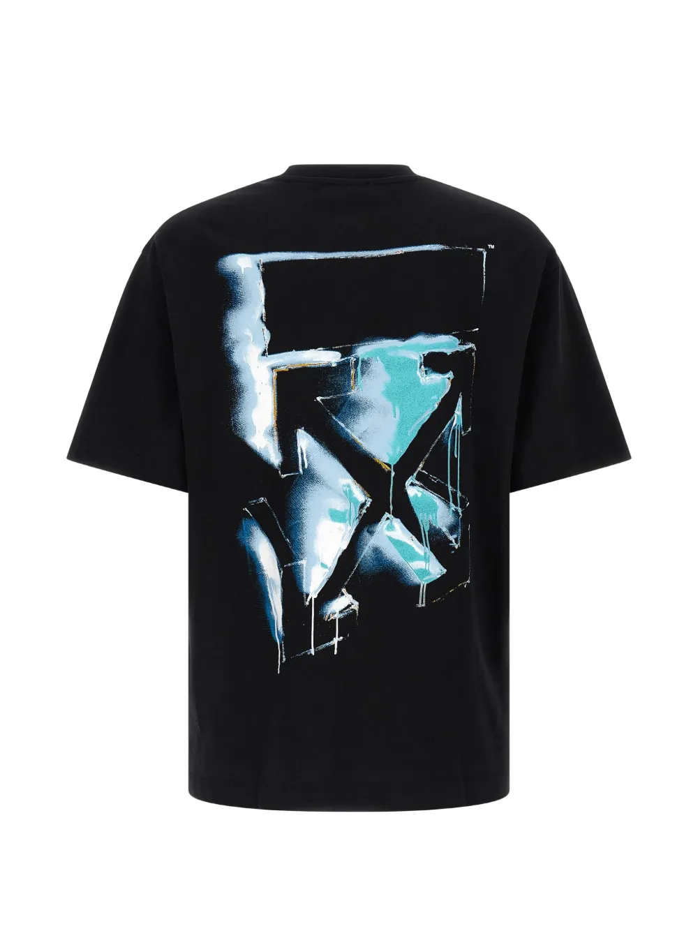 Футболка с принтом-логотипом и эффектом краски Off-White, черный — фото 2