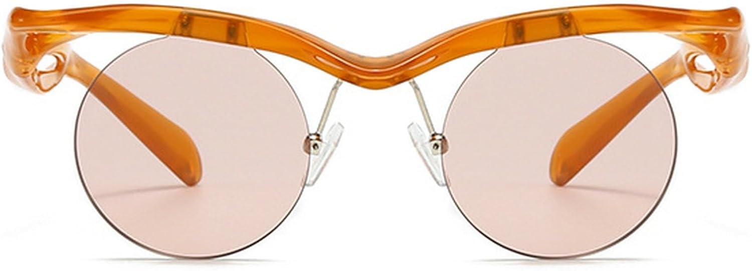 

Солнцезащитные очки в стиле панк с маленькой круглой оправой для женщин и мужчин, 2024 год, роскошные винтажные солнцезащитные очки без оправы для женщин, защита от УФ-излучения UV400 mincl, Champagne