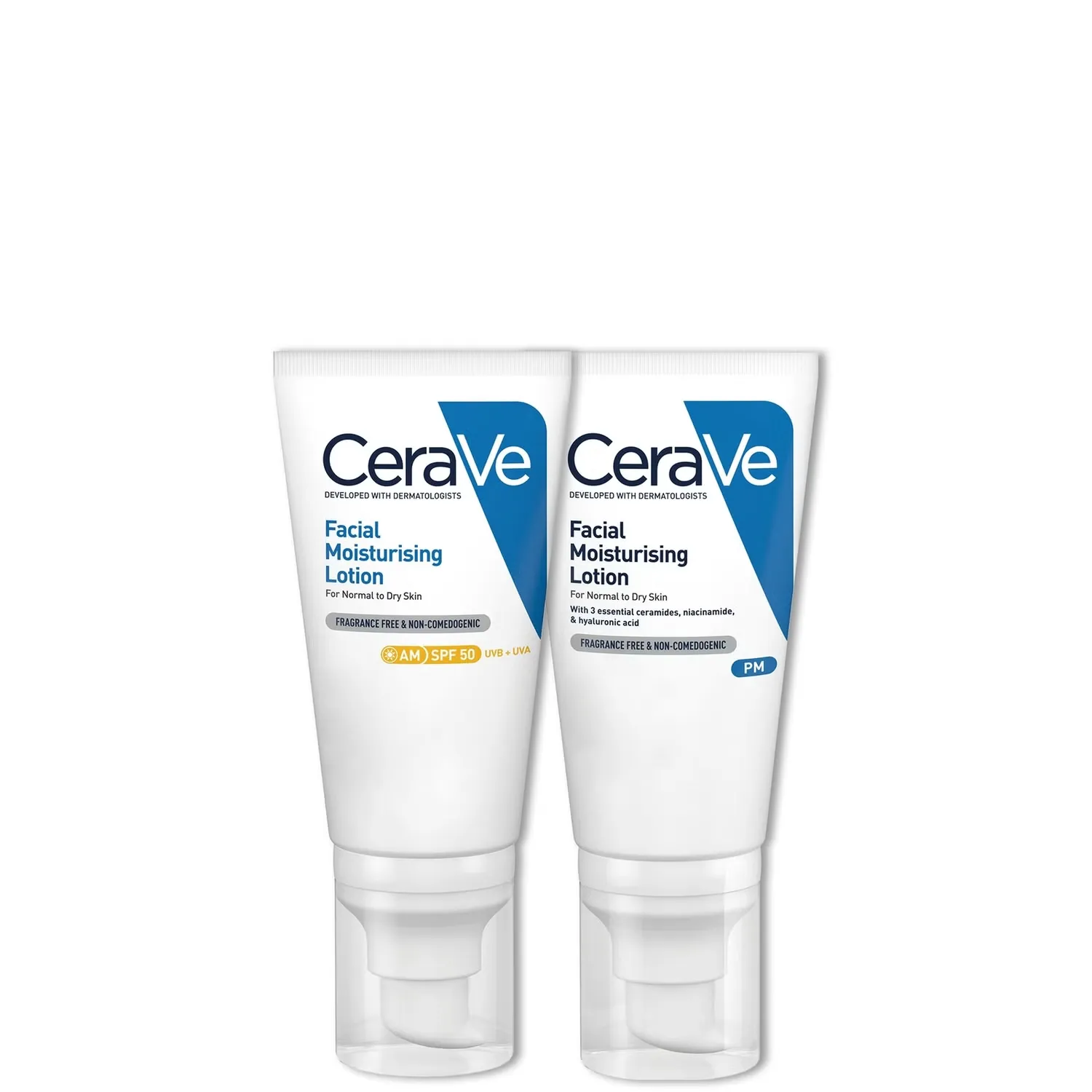 

Дневной и ночной увлажняющий дуэт для лица для сухой кожи с SPF 50 и ниацинамидом Cerave