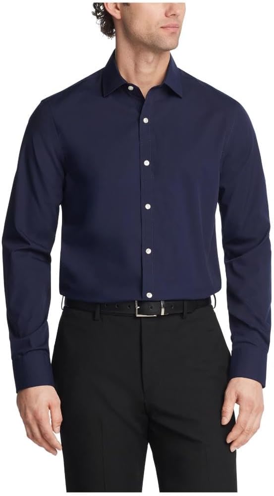 

Мужская классическая рубашка Tommy Hilfiger, стандартный крой, базовые вещи, Peacoat Blue