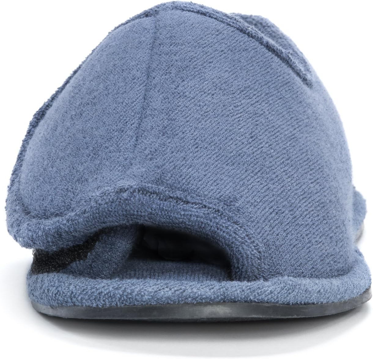 Muk LUKS Muk LUKS Мужские махровые регулируемые тапочки с открытым носком и полным покрытием стопы - темно-синие — фото 2