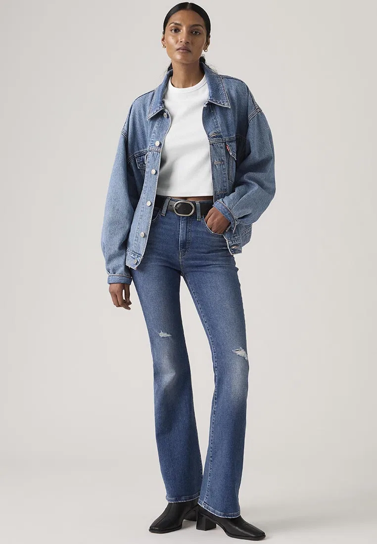 Джинсы женские, высокая посадка, клеш, модель 726, Levi's, мультиколор