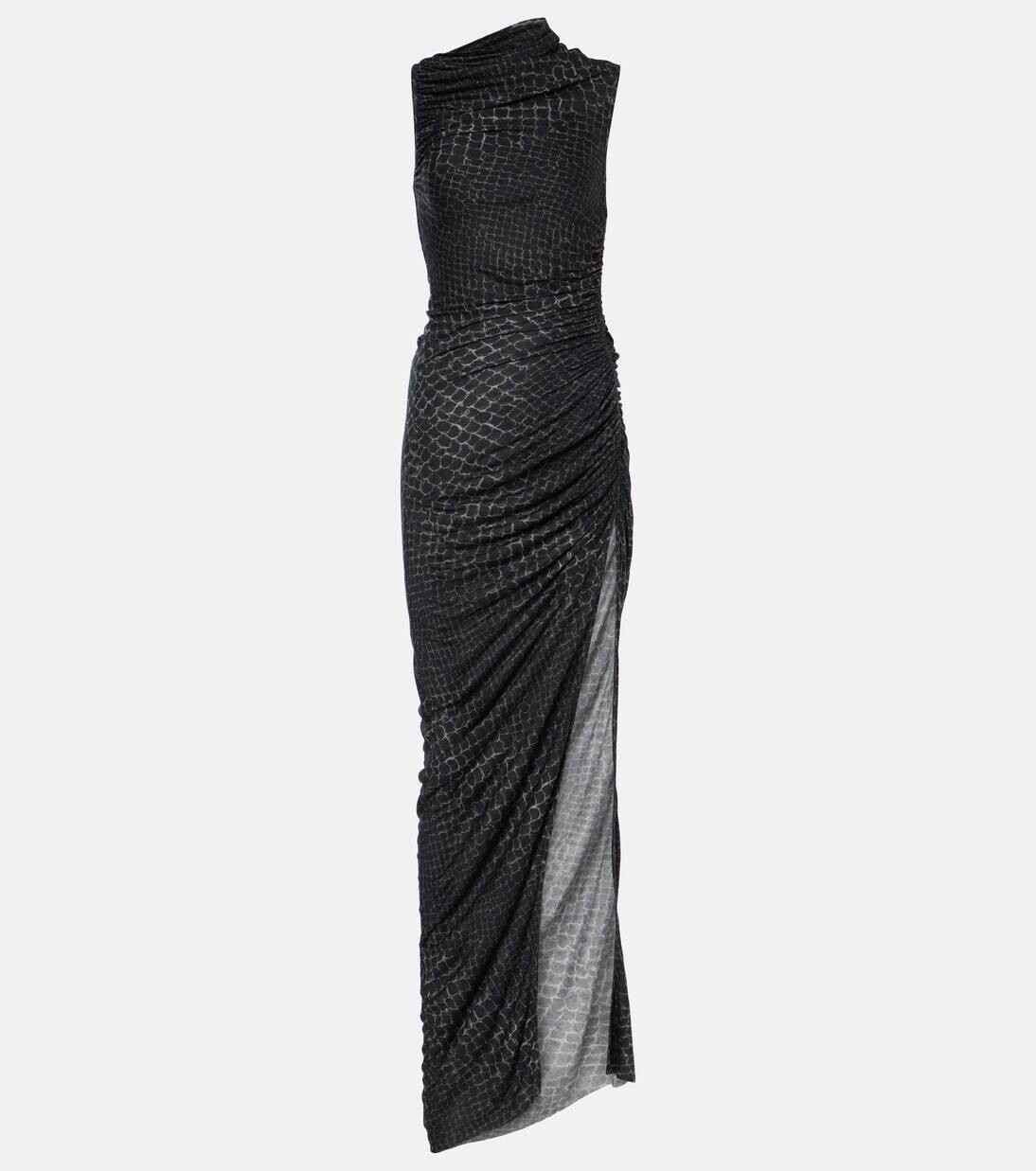 

Платье Svita из джерси с принтом и сборками Rick Owens, цвет black/pearl