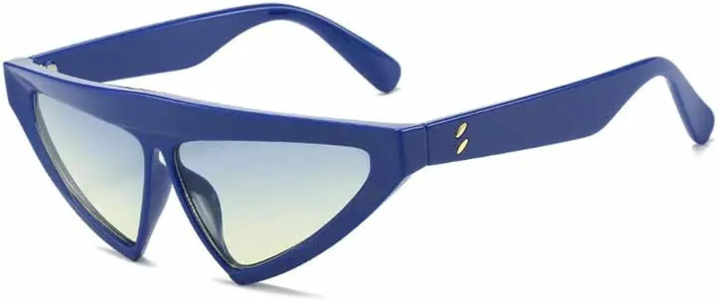 

Ретро солнцезащитные очки для женщин и мужчин в стиле панк, модные солнцезащитные очки для вождения, защита от УФ-излучения UV400 TKKTLLT, Blue Blue Yellow