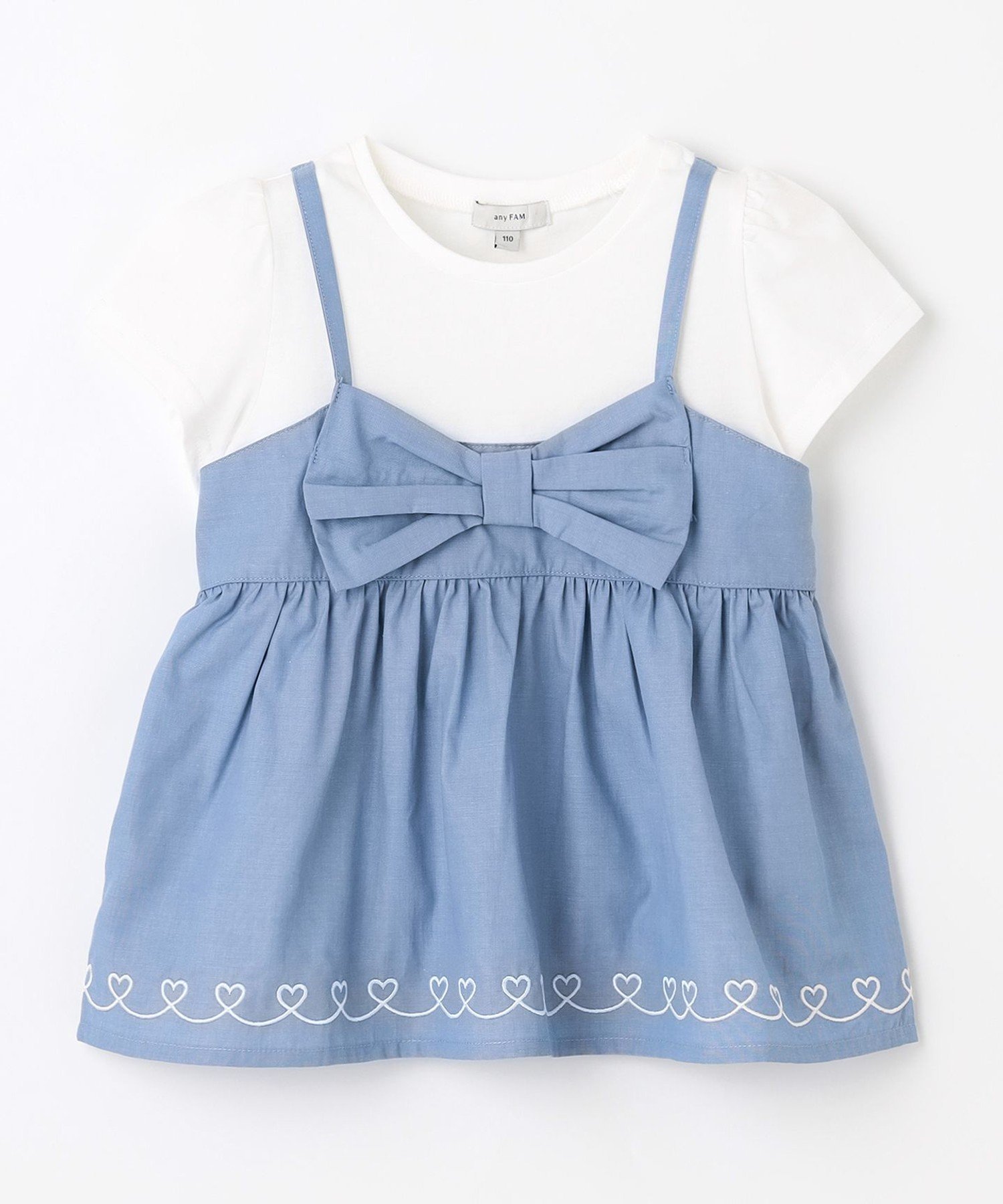 Футболка с изображением камизоля и стыковки ANY KIDS, Denim [070] — фото 2