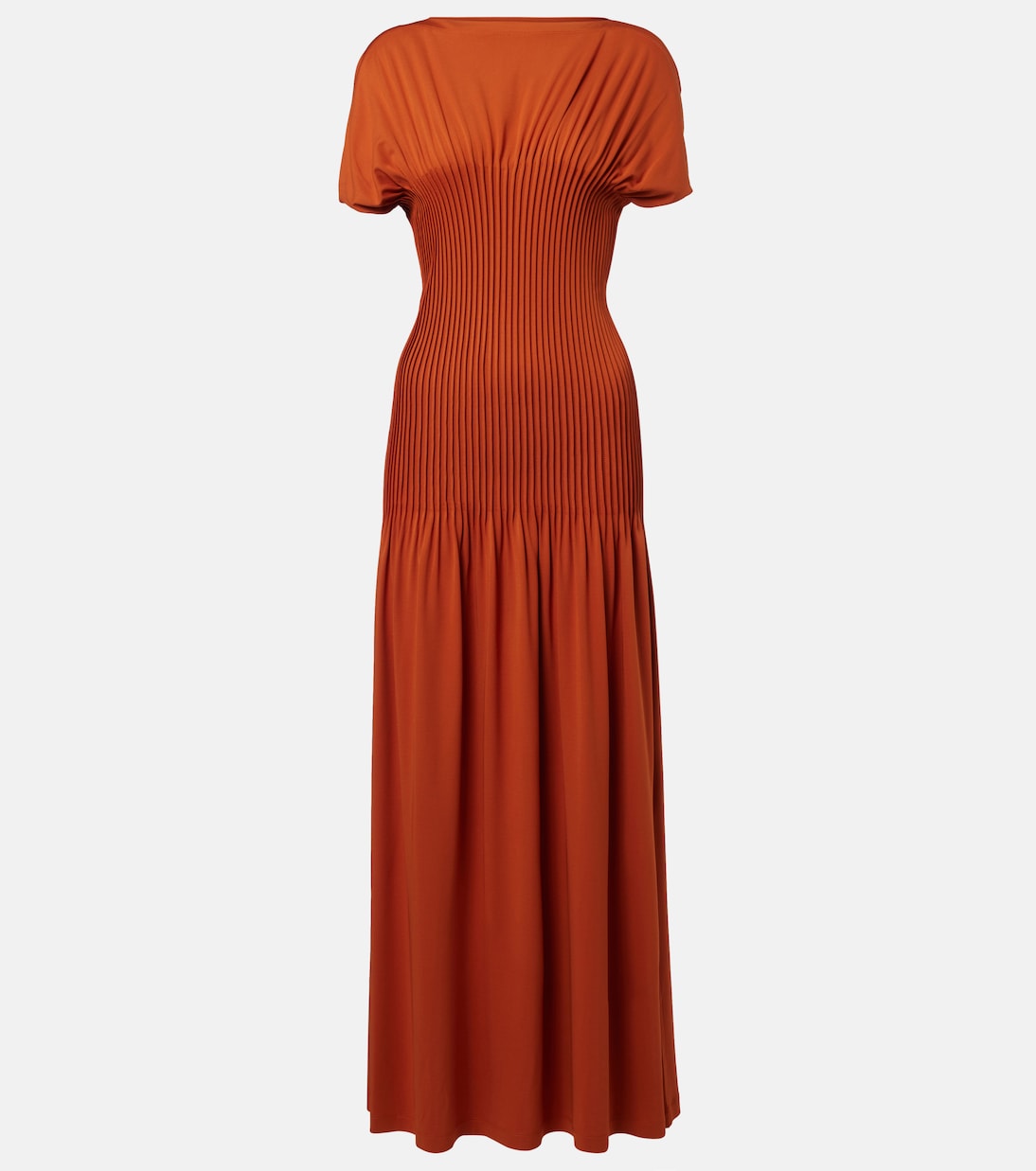 

Плиссированное макси-платье из джерси Toteme, Terracotta