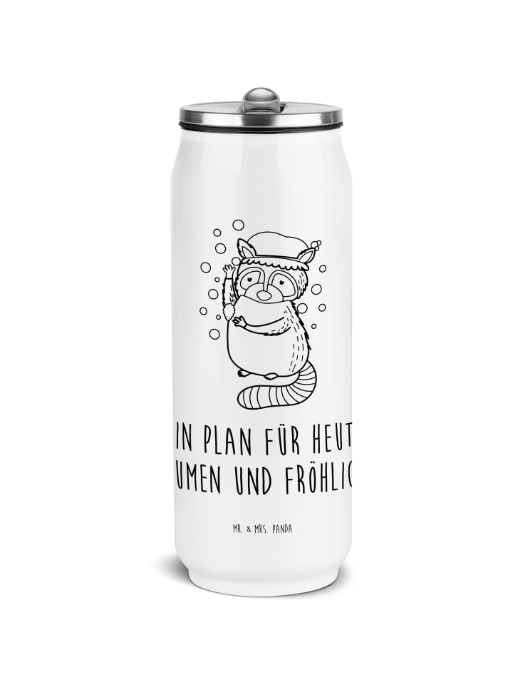 

Mr. & Mrs. Panda Белая бутылка для воды с изображением енота и надписью