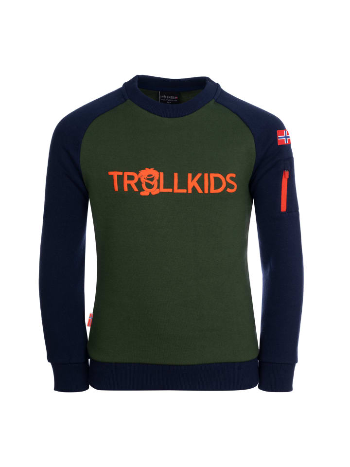 

Пуловер Trollkids Sandefjord, цвет forest green