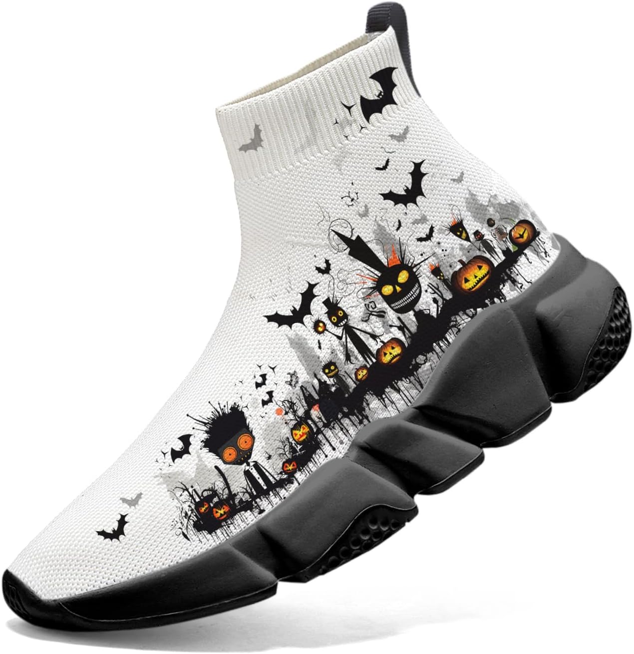 

Кроссовки Hetios для мужчин слипоны - Хэллоуин, вязаные, дышащие, спортивные, для тренажерного зала, повседневные, легкие, теннисные, Halloween Special Edition 14
