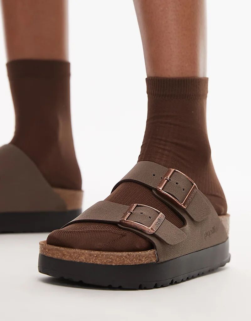 Сандалии Birkenstock Papillio Arizona на гибкой платформе цвета мокко — фото 3