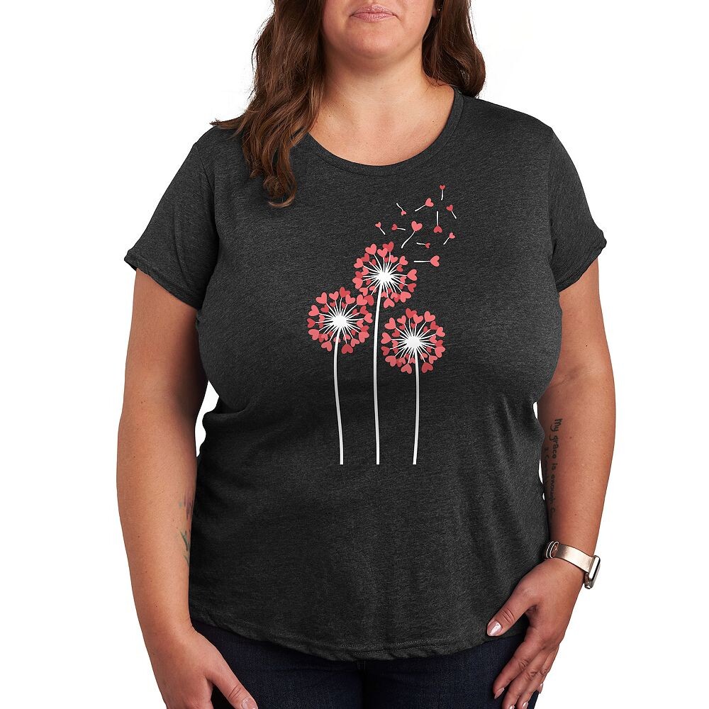 

Футболка Plus с рисунком Dandelion Heart Group Licensed Character, цвет Heather Charcoal