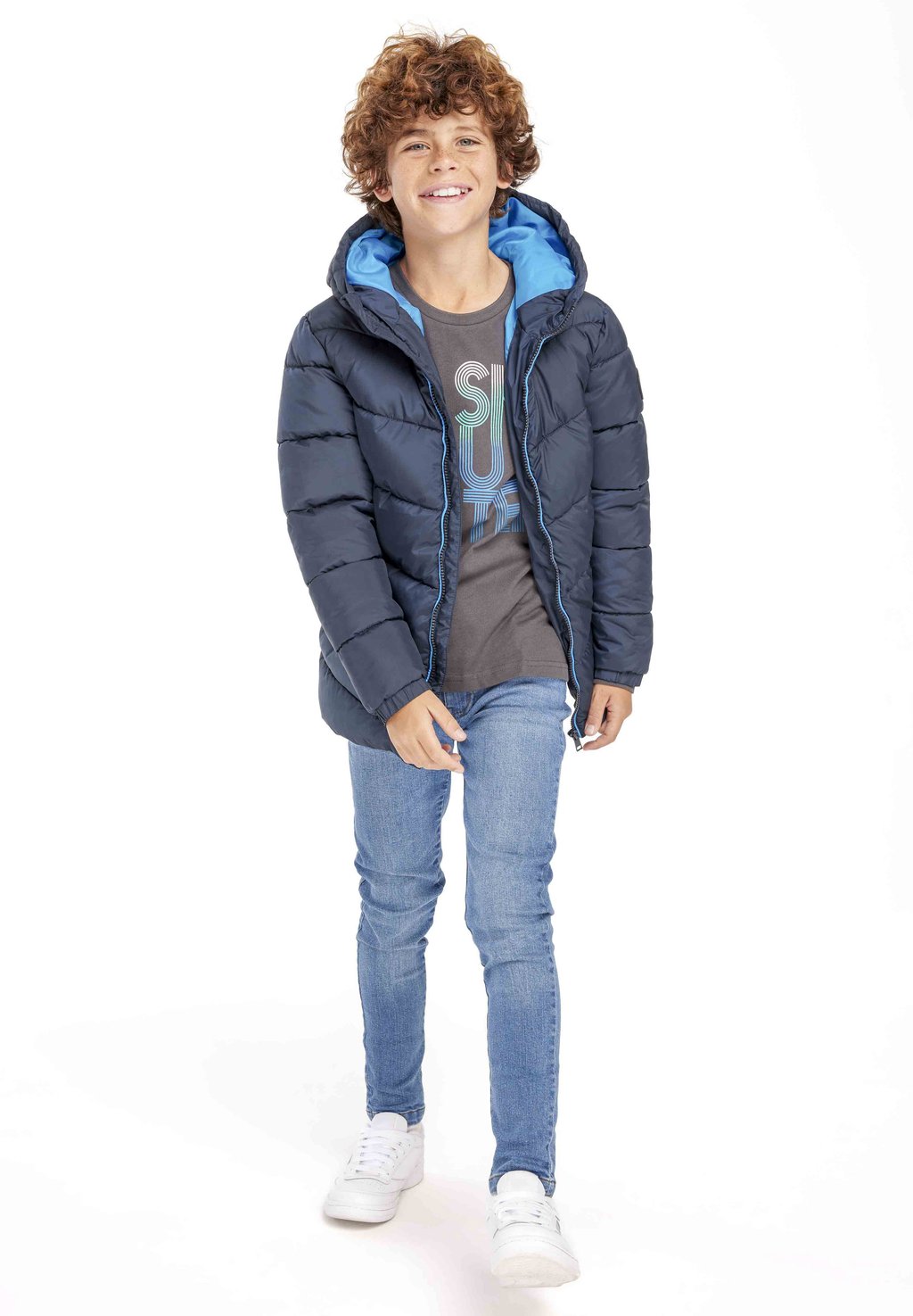 

Легкая куртка HOODED PUFFER MINOTI, цвет navy royal blue