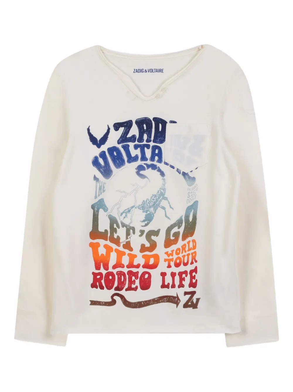 

Футболка с длинными рукавами и графичным принтом Zadig & Voltaire Kids, нейтральный