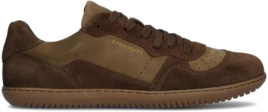 

GROUNDIES Nova GO1 для мужчин - кроссовки в стиле barefoot с верхом из нубука и замши, ультрагибкая подошва TrueSense GO1, шоколадный