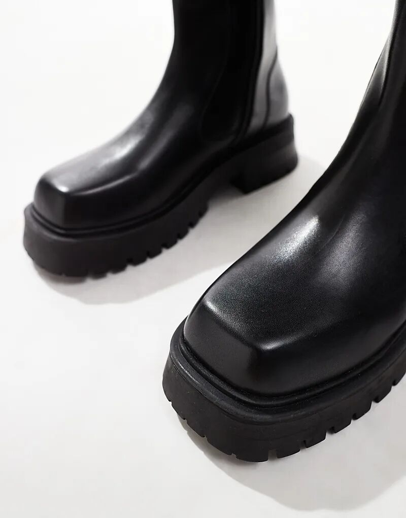 Массивные ботильоны schuh Alicia из черной кожи — фото 4