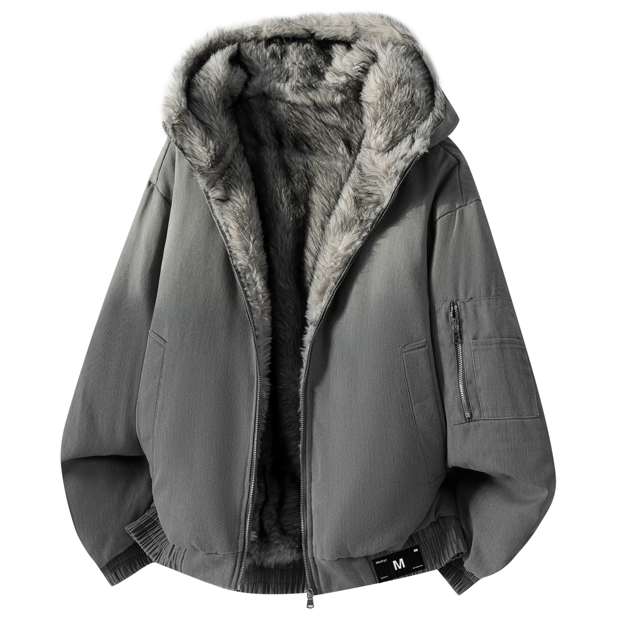 

Пуховик Unisex Hooded Thickened Mackyo, серый