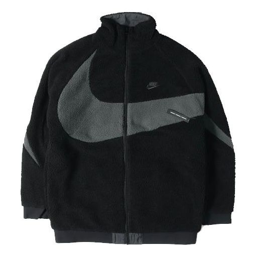 

Куртка Nike Zipper Stand Collar polar fleece Large Logo Reversible Casual Jacket Black, черный