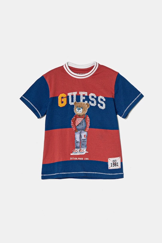 

Детская хлопковая футболка Guess, красный