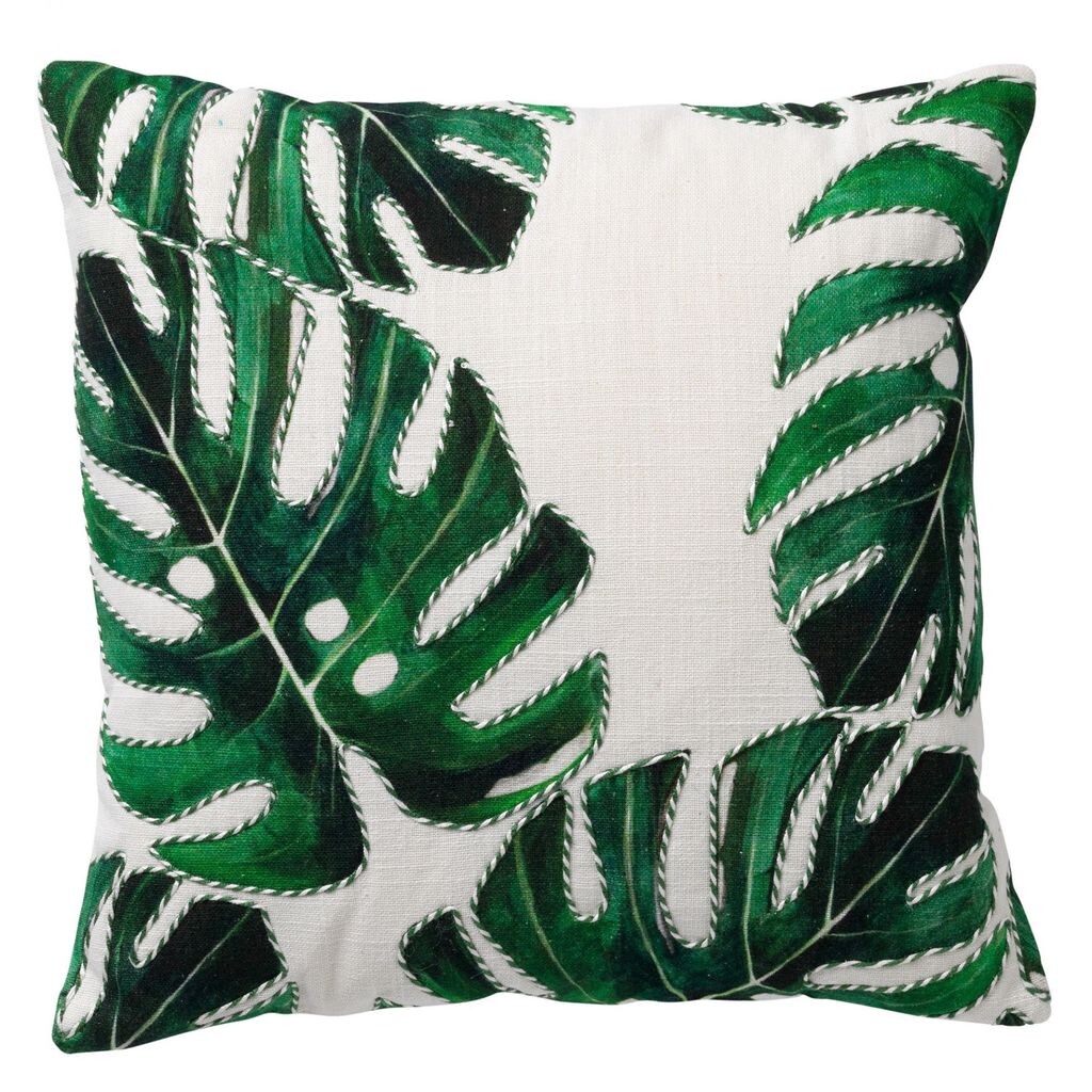 

LEAFY - Чехол на подушку из хлопка 45x45 см Snow White - белый Dutch Decor