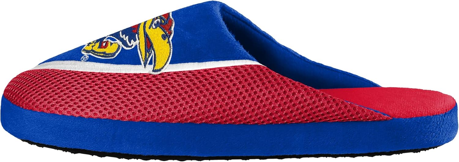 Мужские тапочки FOCO NCAA 2022 с большим логотипом и цветной окантовкой, Kansas Jayhawks — фото 2
