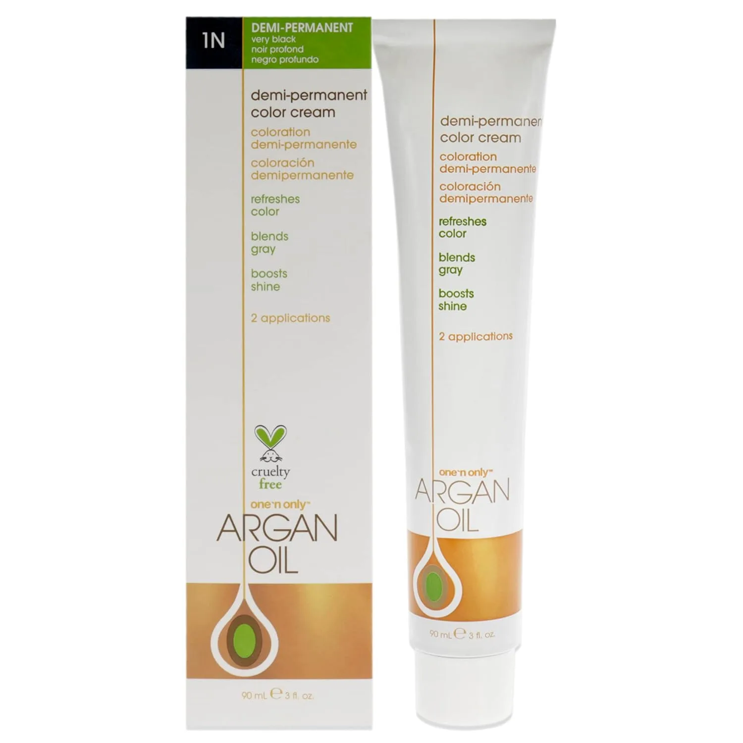 One N' Only Demi Permanent Hair Color - стойкая краска для волос с аргановым маслом, насыщенные тона и маскировка седины, улучшает увлажнение и эластичность, 1N Very Black (85 г) One 'N Only, Cranberry