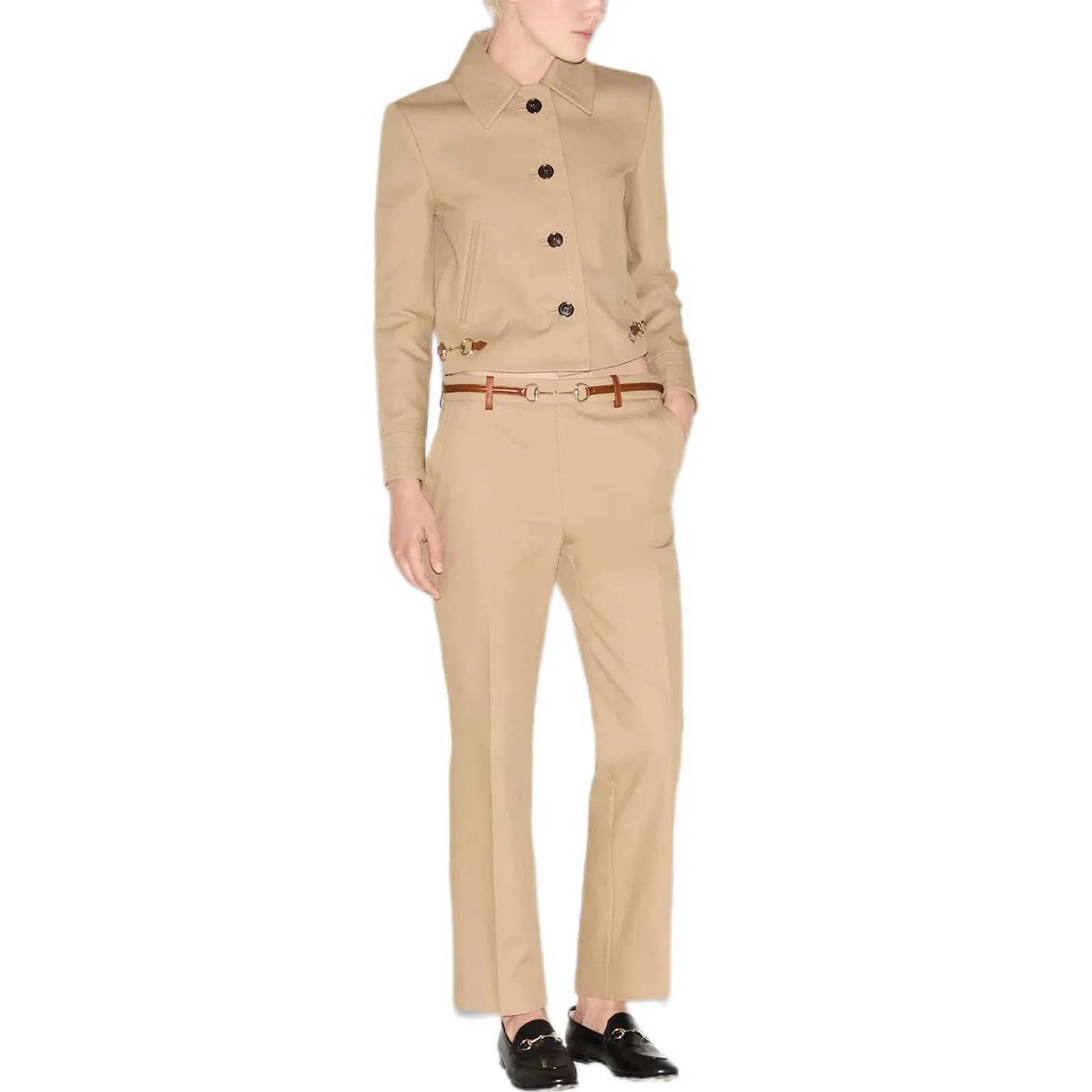 Повседневные брюки Horsebit GUCCI Khaki — фото 3