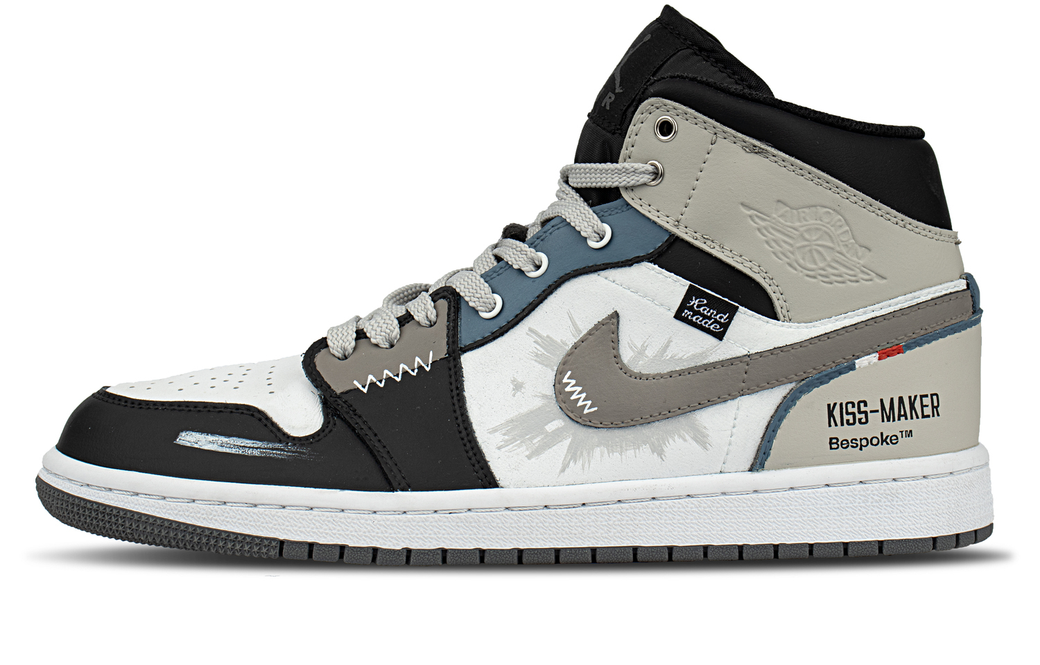 

Air 1 устойчивые к истиранию кроссовки mid топ мужские Jordan, черный